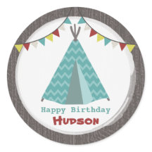 Sticker d'anniversaire Turquoise Tipi