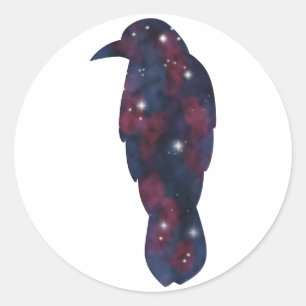 Rond Sticker Dark Crow Starscape