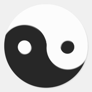 Rond Sticker d'art asiatique Yin & Yang