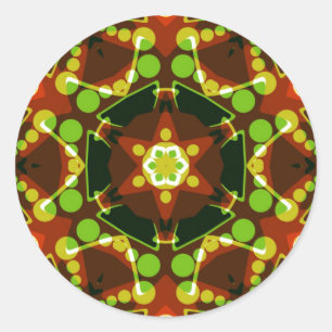Rond Sticker d'art géométrique Hexagon Star