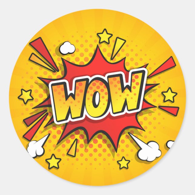 Rond Sticker d'art pour livres WOW Comic (Devant)