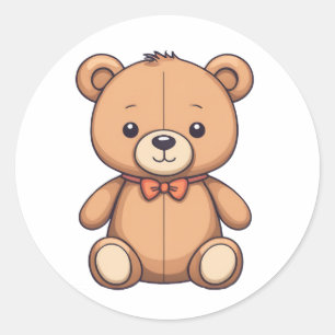 Rond sticker d'artline de l'ours en peluche