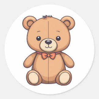 Rond sticker d'artline de l'ours en peluche