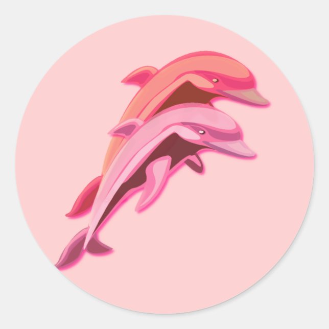 Rond Sticker Dauphin Rose (Devant)