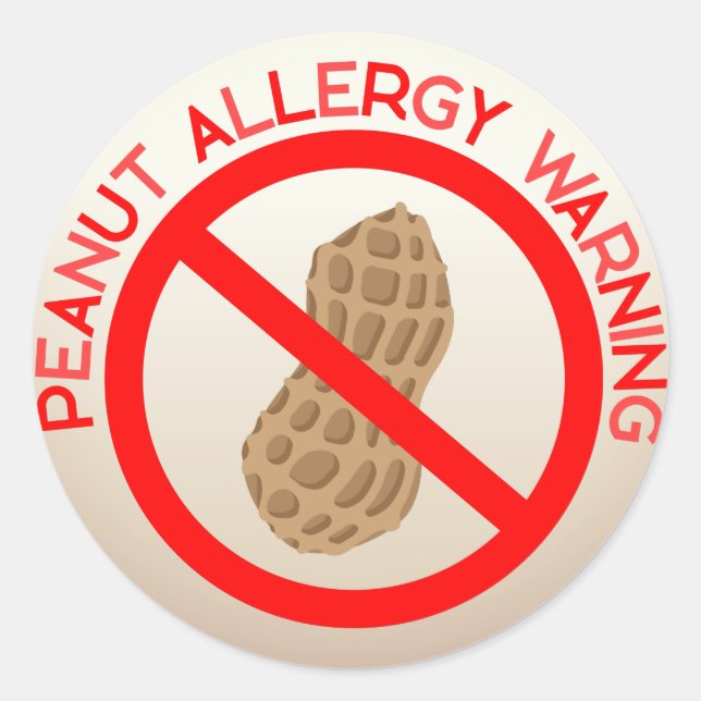 Rond Sticker d'avertissement d'allergie aux arachides (Devant)
