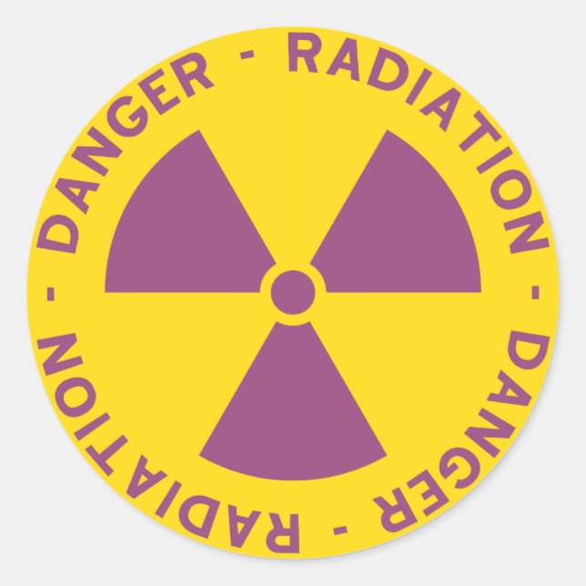 Rond Sticker d'avertissement de rayonnement (Devant)