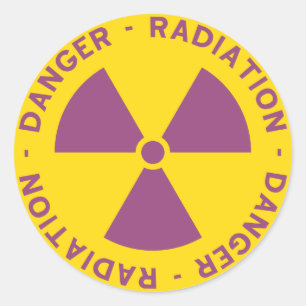 Rond Sticker d'avertissement de rayonnement