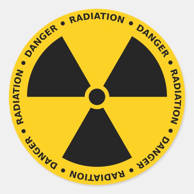 Rond Sticker d'avertissement de rayonnement jaune et no (Devant)
