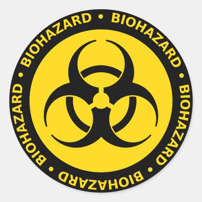 Rond Sticker d'avertissement de risque biologique (Devant)