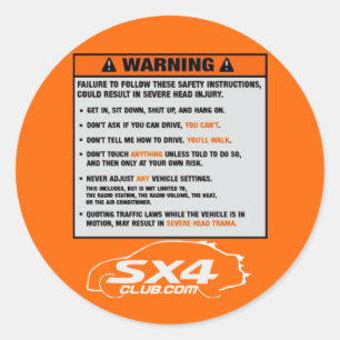 Rond Sticker d'avertissement de Sedan
