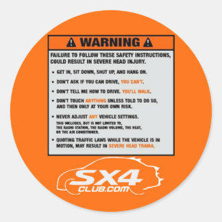 Rond Sticker d'avertissement de Sedan