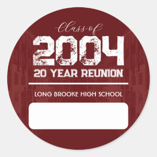 Rond Sticker de 20 ans pour la réunion de l'école secon