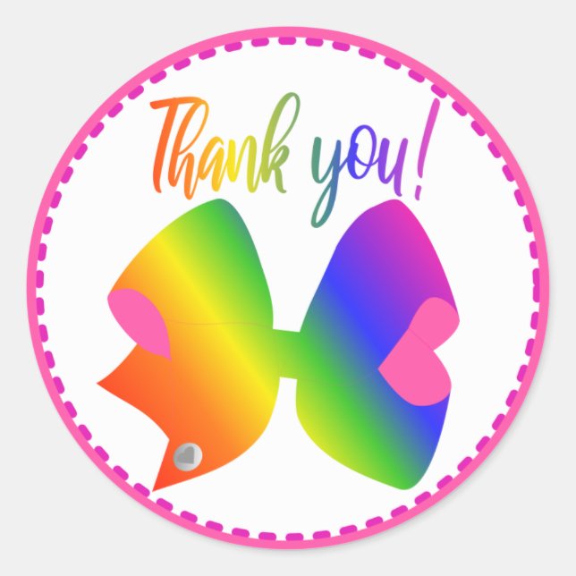 Rond Sticker de balise Big Bright Rainbow Bow Merci Fav (Devant)