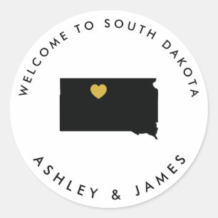 Rond Sticker de bienvenue Mariage du Dakota du Sud