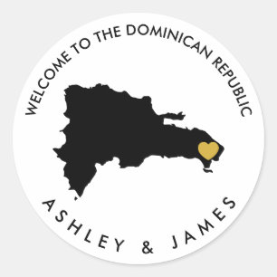 Rond Sticker de bienvenue Mariage République Dominicain