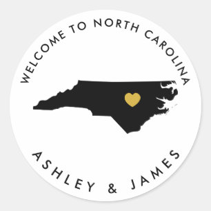 Rond Sticker de bienvenue pour Mariage de Caroline du N