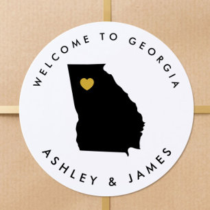 Rond Sticker de bienvenue pour Mariage de Géorgie pour