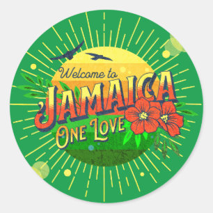 Rond Sticker de bienvenue touristique jamaïcain