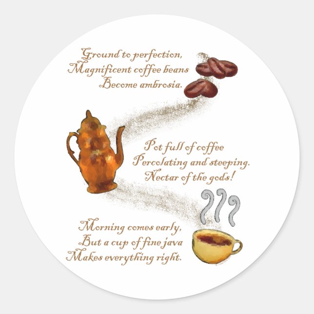 Rond Sticker de café Haiku (Devant)