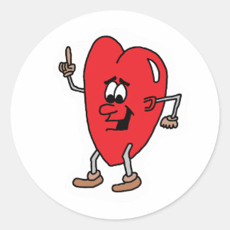 Rond Sticker de caractère cardiaque