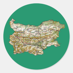 Rond Sticker de carte Bulgarie