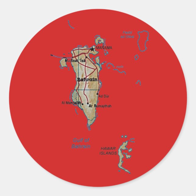 Rond Sticker de carte de Bahreïn (Devant)