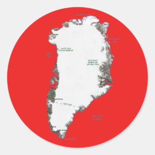 Rond Sticker de carte du Groenland