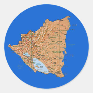 Rond Sticker de carte Nicaragua
