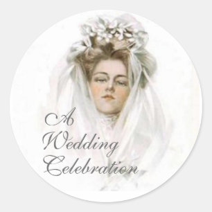 Rond Sticker de célébration de mariage vintage