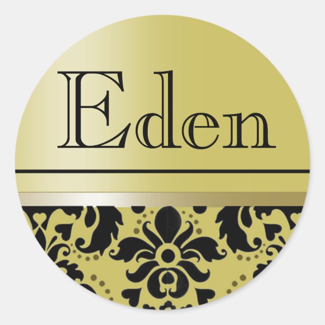 Rond Sticker de chaucer "Eden" (or/noir) (Devant)