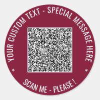Sticker de code QR avec texte personnalisé Choisir