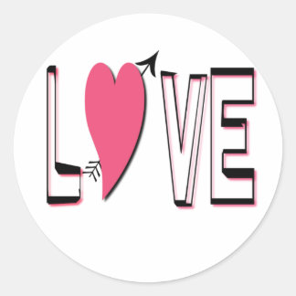 Rond Sticker de coeur d'amour