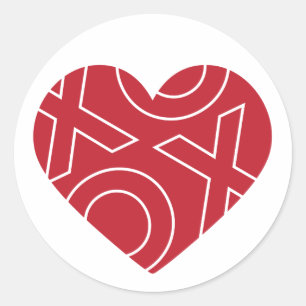 Rond Sticker de coeur de Kiss Hugs