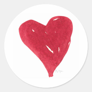 Rond Sticker de coeur rouge