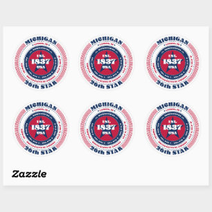 Rond Sticker de conception circulaire Patriotic Michiga