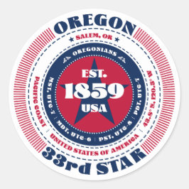 Rond Sticker de conception circulaire Patriotic Oregon