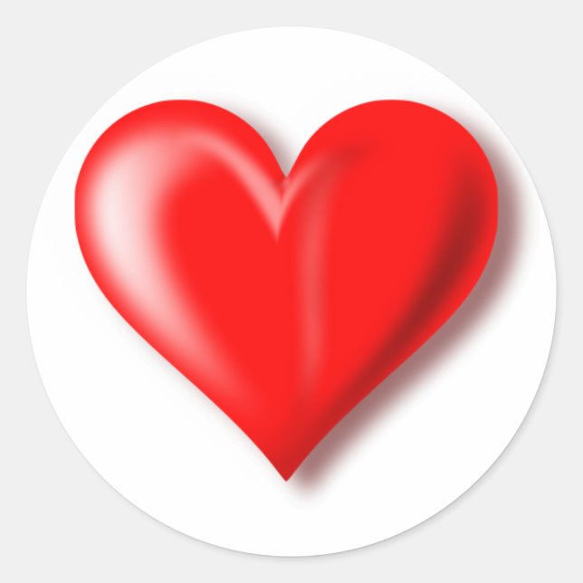 Rond Sticker de conception coeur rouge (Devant)