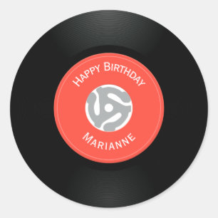 Rond Sticker de conception de disques de vinyle vintage