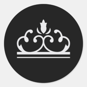 Rond Sticker de conte de fées d'argent (noir)