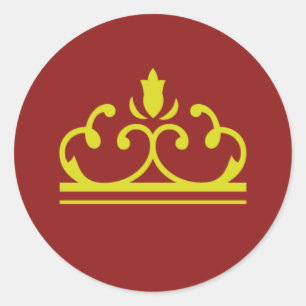 Rond Sticker de conte de fées d'or (rouge)