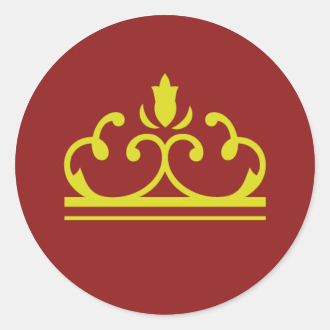 Rond Sticker de conte de fées d'or (rouge) (Devant)