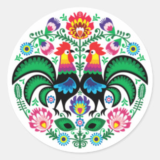 Rond Sticker de coq d'art populaire polonais