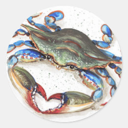 Rond Sticker de crabe bleu