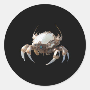 Rond Sticker De Crabe Robot