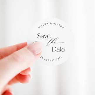 Rond Sticker de date moderne avec police de script