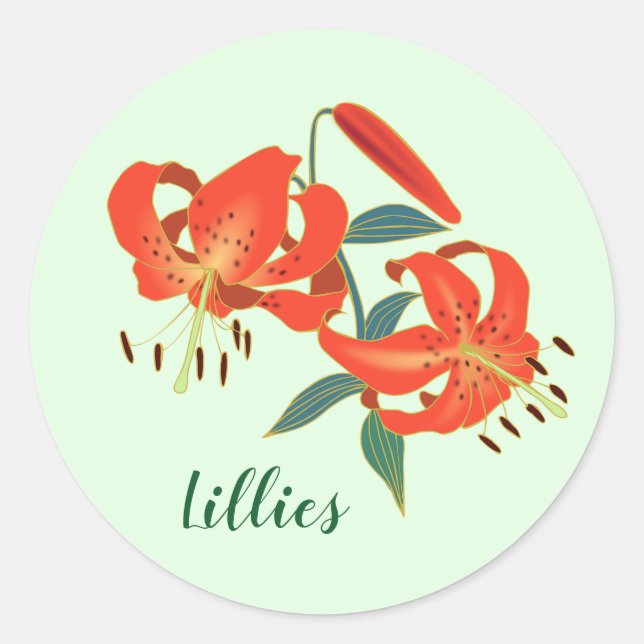 Rond Sticker de design Red Lillies (Devant)