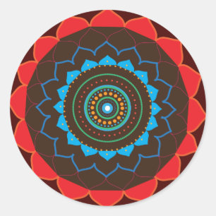 Rond Sticker de dessin d'art vectoriel Mandala