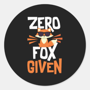 Rond Sticker de devis drôle Zero Fox