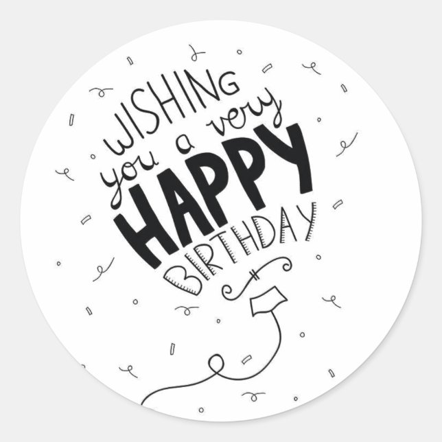 ROND STICKER DE DIRE **SOUHAITER UN JOLI ANNIVERSAIRE** (Devant)