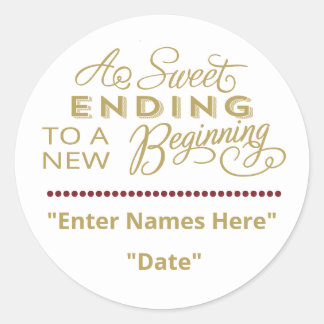 Rond STICKER DE FAVEUR DE MARIAGE | Sweet Terminer le n